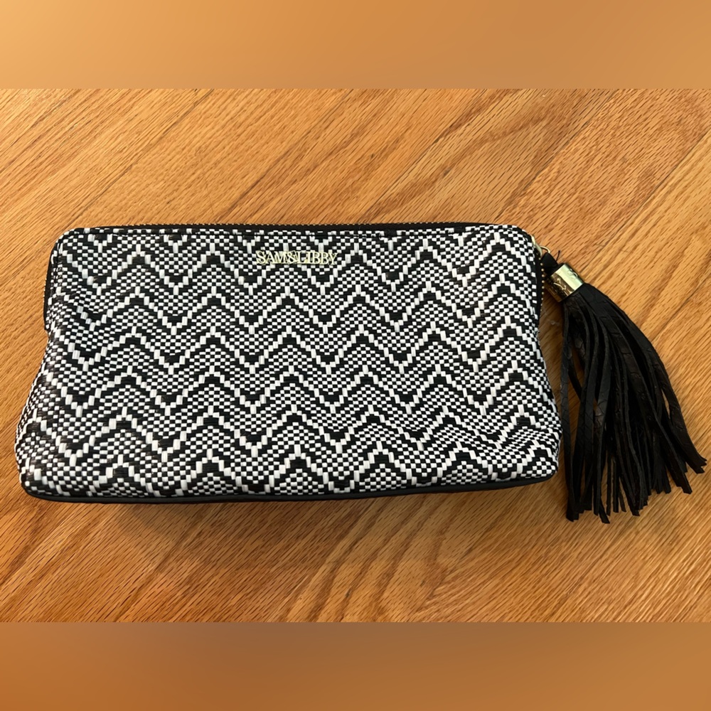Sam & Libby Black and white and Gold Clutch